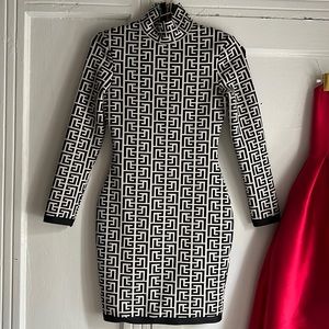 Abstract Print Bodycon Dress